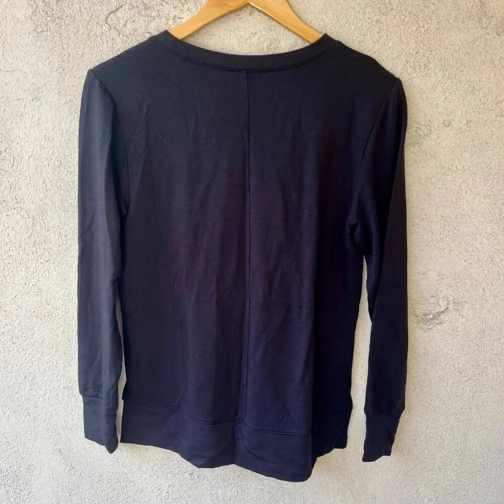 Loft Love You Latte Black Lounge Sweatshirt XS